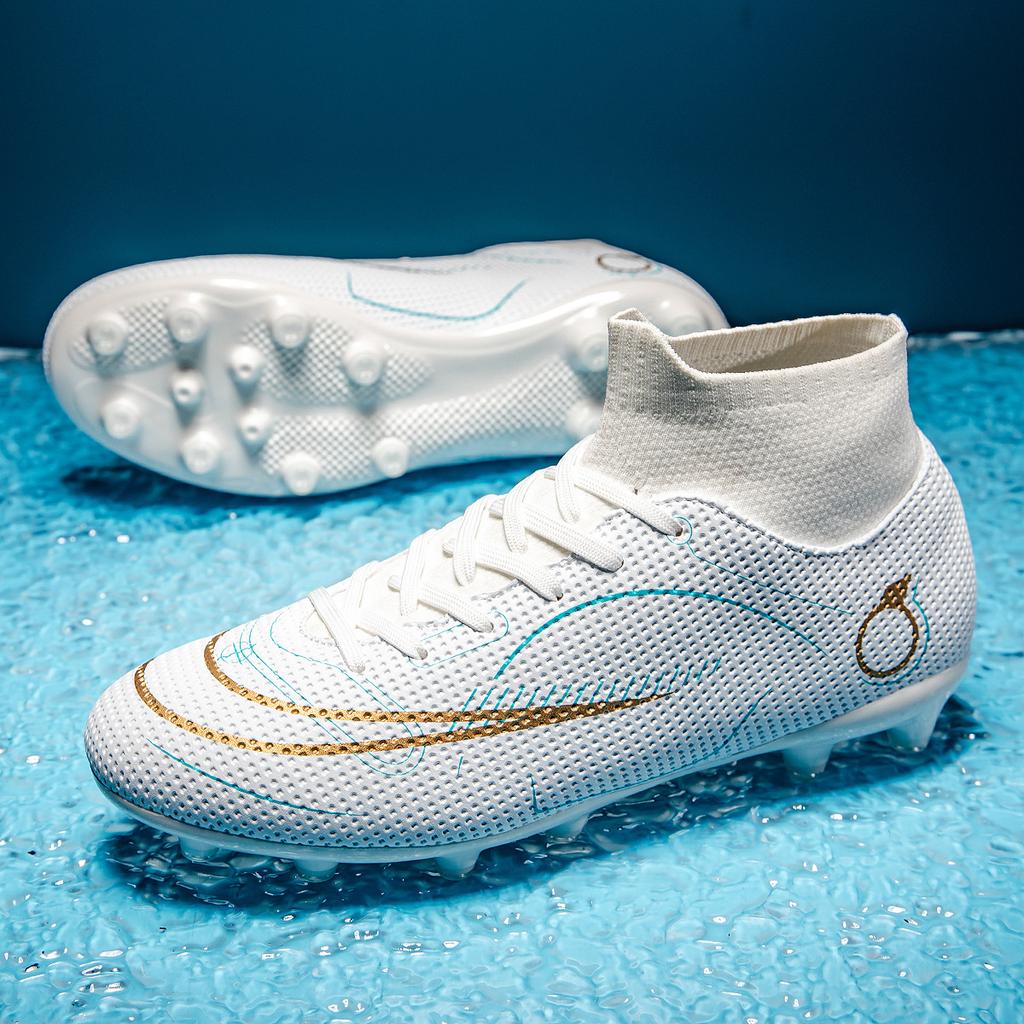 New High-Top Football Shoes For Boys And Girls With Broken Tf Nails For Adult Games, Long Nails For Training, And Grass Sneakers.