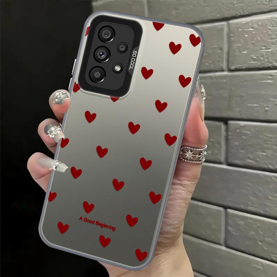Fashion Love Heart Phone Cover Case for Samsung Galaxy A24 A25 A12 A26 A31 A17 A20s A15 A16 A35 A21s A23 A13 A14 A34