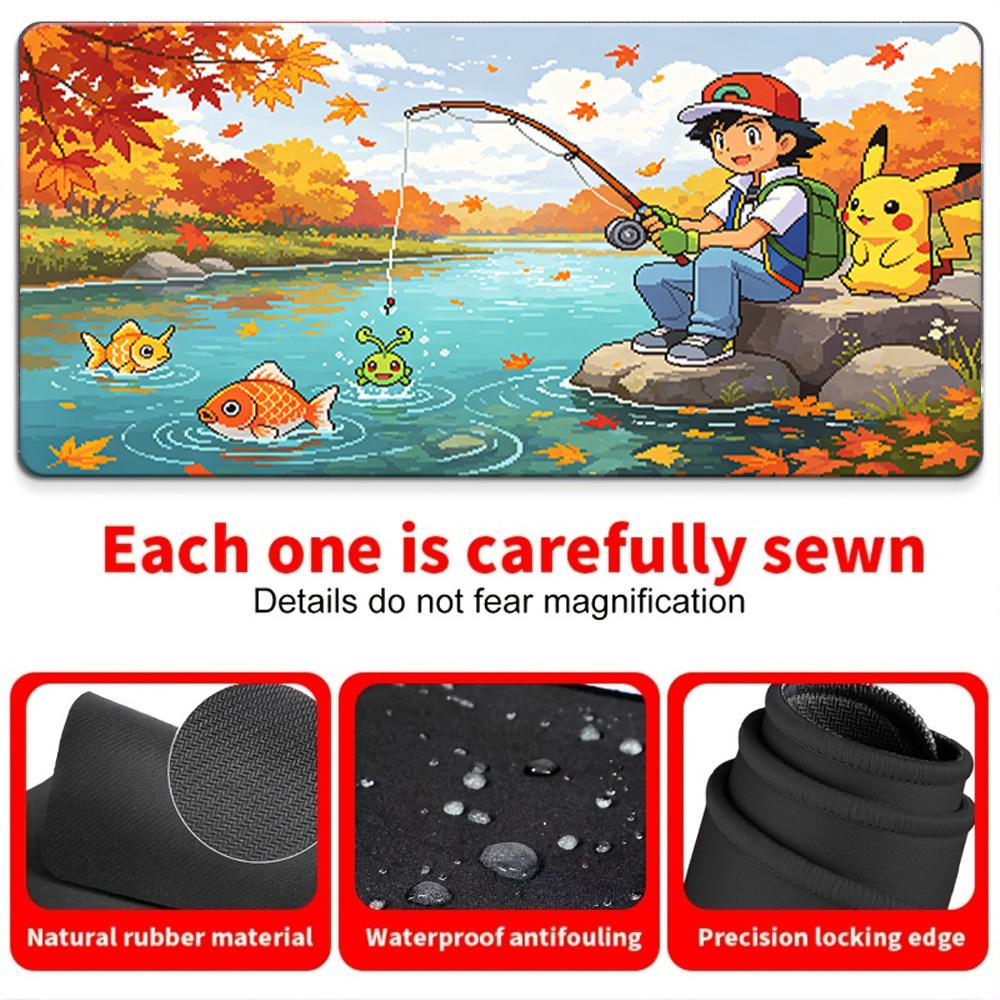 Pokemon Eevee Autumn Forest Gaming Desk Mat NonSlip Washable Mouse Pad 30x80x0.2cm