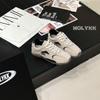 Retro color matching women's tide early autumn new niche deconstruction soft-soled leather casual shoes