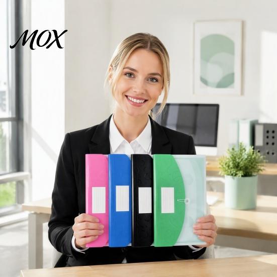 Durable PP File Bag Expandable Document Folder with Label Slot, Layered Design Waterproof Business Pouch Envelope, Secure Rope Closure Organizer