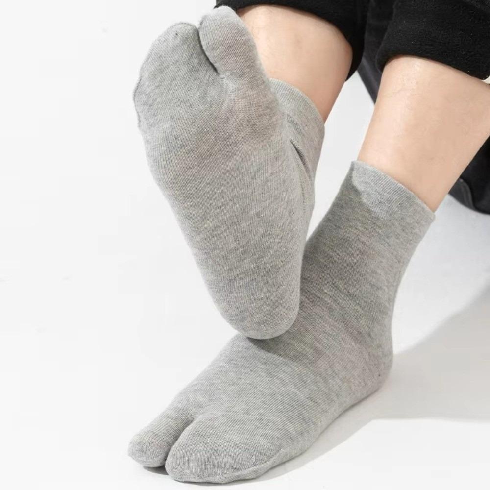 Thin Split Toe Sock Solid Color Mid-Calf Socks Japanese Style Tabi Toe Socks  Girls