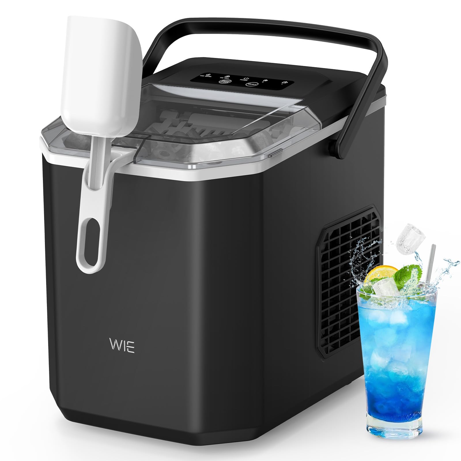 

Льдогенератор WIE с быстрой заморозкой, автоматический и энергосберегающий. Быстрое приготовление льда всего за 6 минут. Хранилище для льда 600 г. Компактный. Два вида льда. Большая вместимость воды. чёрный