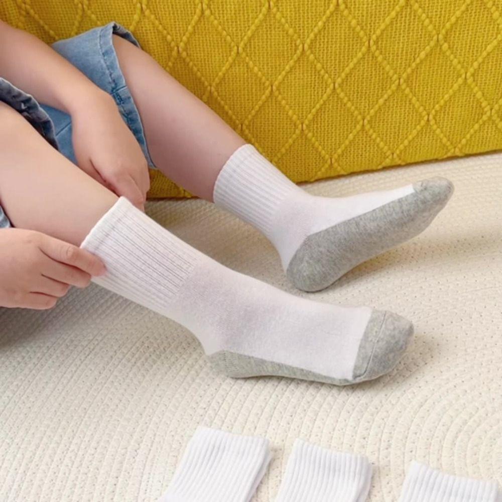 

4/6Pairs Simple Men Tube Socks Hosiery Sports Sock Casual Men s Mid-calf Socks Students Grey
