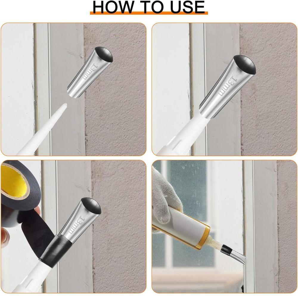 High Qiality Stainless Steel Caulking Finisher Reusable 5-35MM Silicone Sealant Nozzle Caulk Nozzle Kitchen Bathroom