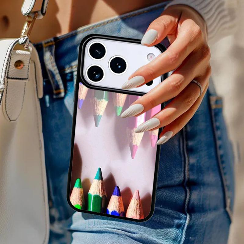 Rainbow Colorful Pencils Phone Case For iPhone 17 Air 14 15 13 12 Max Cover For Apple 16e 11 Pro Max Plus Coque