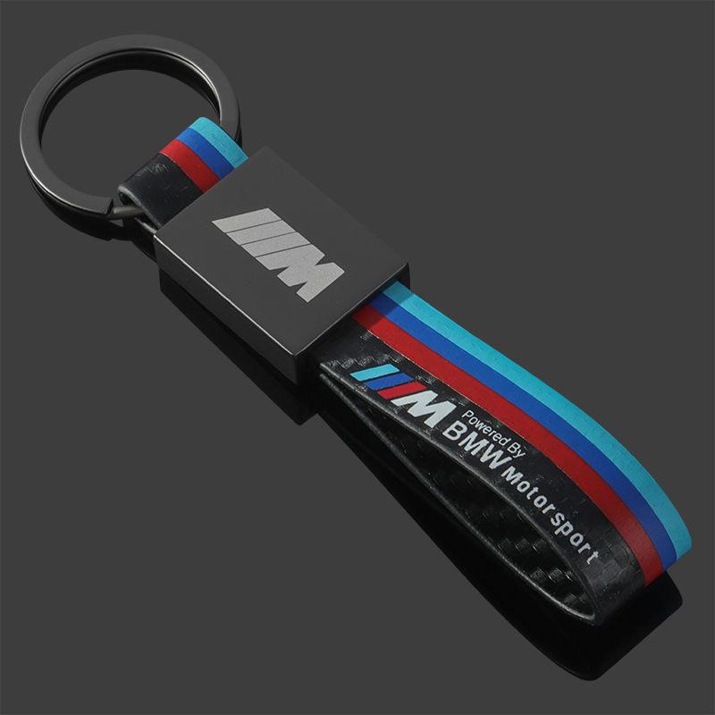 BBKQ7 Leather Car Key Keychainn Pendant Holder Gift For BMW M Performance E46 G80 F48 E84 G01 F30 G11 X1 X3 X5 X6 G07 Auto Accessories