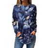 Women's  Loose Casual Flower Printed Round Neck Long Sleeved T Shirt Top Pullover Long Sleeved Sweatshirt