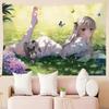 Japanese Anime Girl Cartoon Print Tapestry Wall Hanging For Bedroom Room Decor Aesthetic Background Cloth