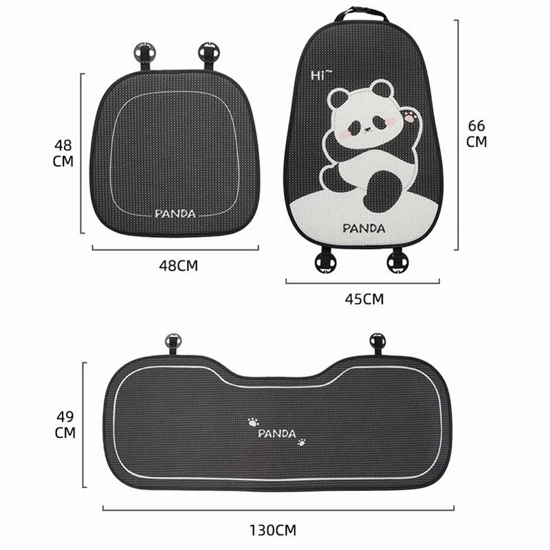 2025 Cartoon Panda Car Seat Cushion Full Set Fashion Breathable Ice Silk Car Seat Cushion Cover Anti Slip Interior Accessories