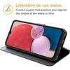 Lot de 2 Verres Trempés+ Coque pour Samsung A23 5G Intégrale Anti-Rayure Effet Cuir Noir