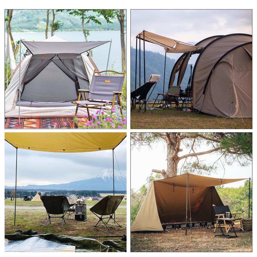 CAPASTEC Tarp Pole Telescopic Tent Pole Telescopic Pole with Storage Bag Adjustable Length Set of 2 Camping Setup Tools for Tent Tarp Silver 120-300cm