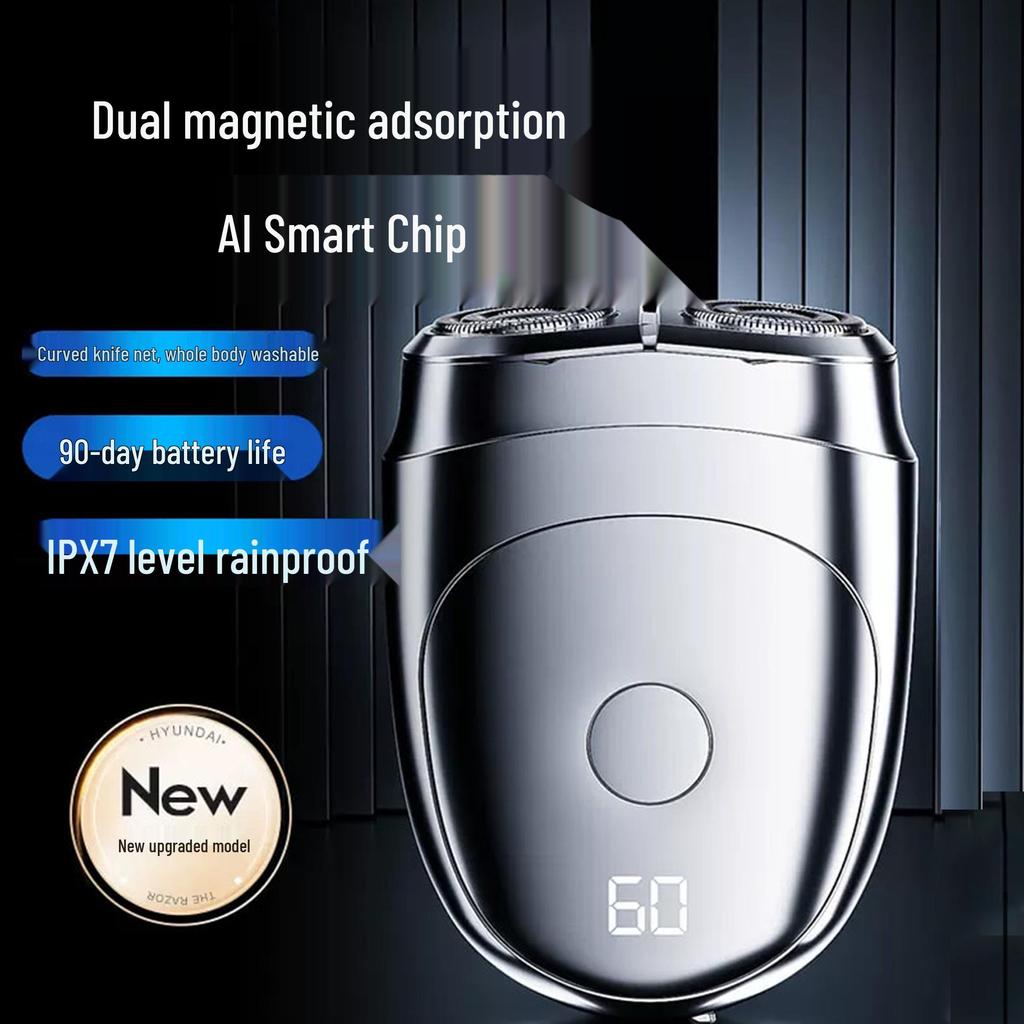 Dual Blade Rechargeable Electric Shaver – Compact & Portable Beard Trimmer for Men