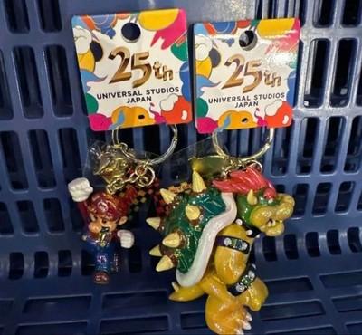 USJ Super Nintendo World Mario Kart Rainbow Bowser Keychain Set 2pcs
