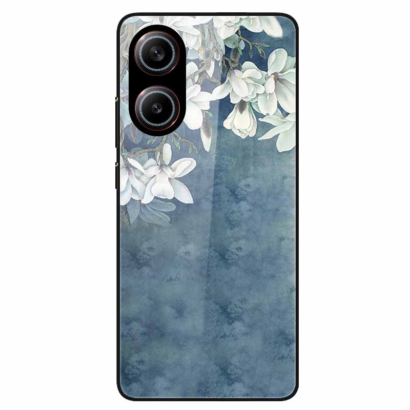 For Poco X7 Pro 5G Case Flower Hard Back Cover Tempered Glass Cases for Xiaomi Poco X 7 Pro X7Pro Hard Shells PocoX7Pro 2025 New