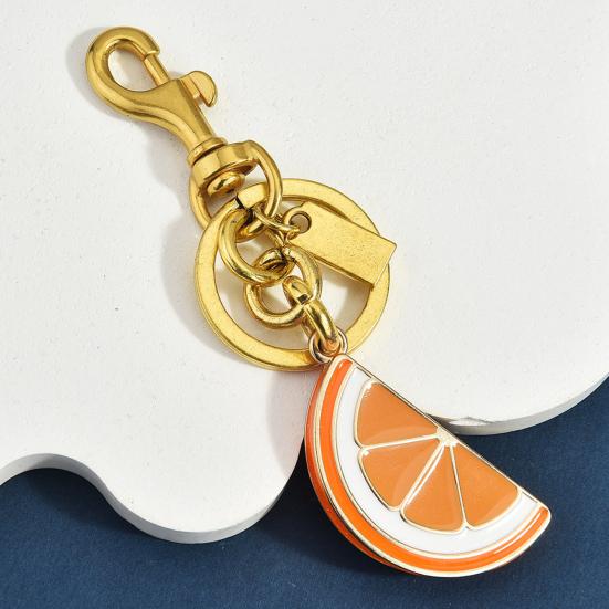 Keychain Pendant Grapefruit Lemon Slice Design Key Chain with Anti-Oxidation Lobster Clasp Scratch-Proof Surface Backpacks Accessory