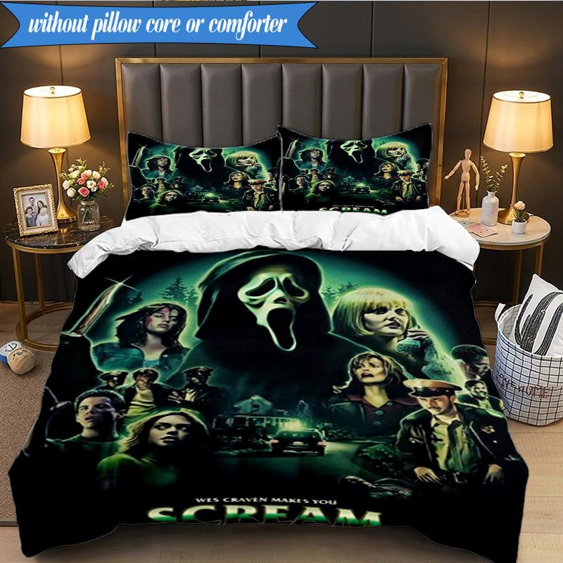 Scr-eam Horror Movie 3pcs K-pop Music Group Bedding set,Ideal for Bedroom, Dormitory,Including Duvet Cover And 2pcs Pillowcases,Fan Gifts
