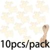 (10pieces/bag)7.94x8.33CM Christmas Elk Wooden Decorative Pendant New Year Room Matching Atmosphere Photo