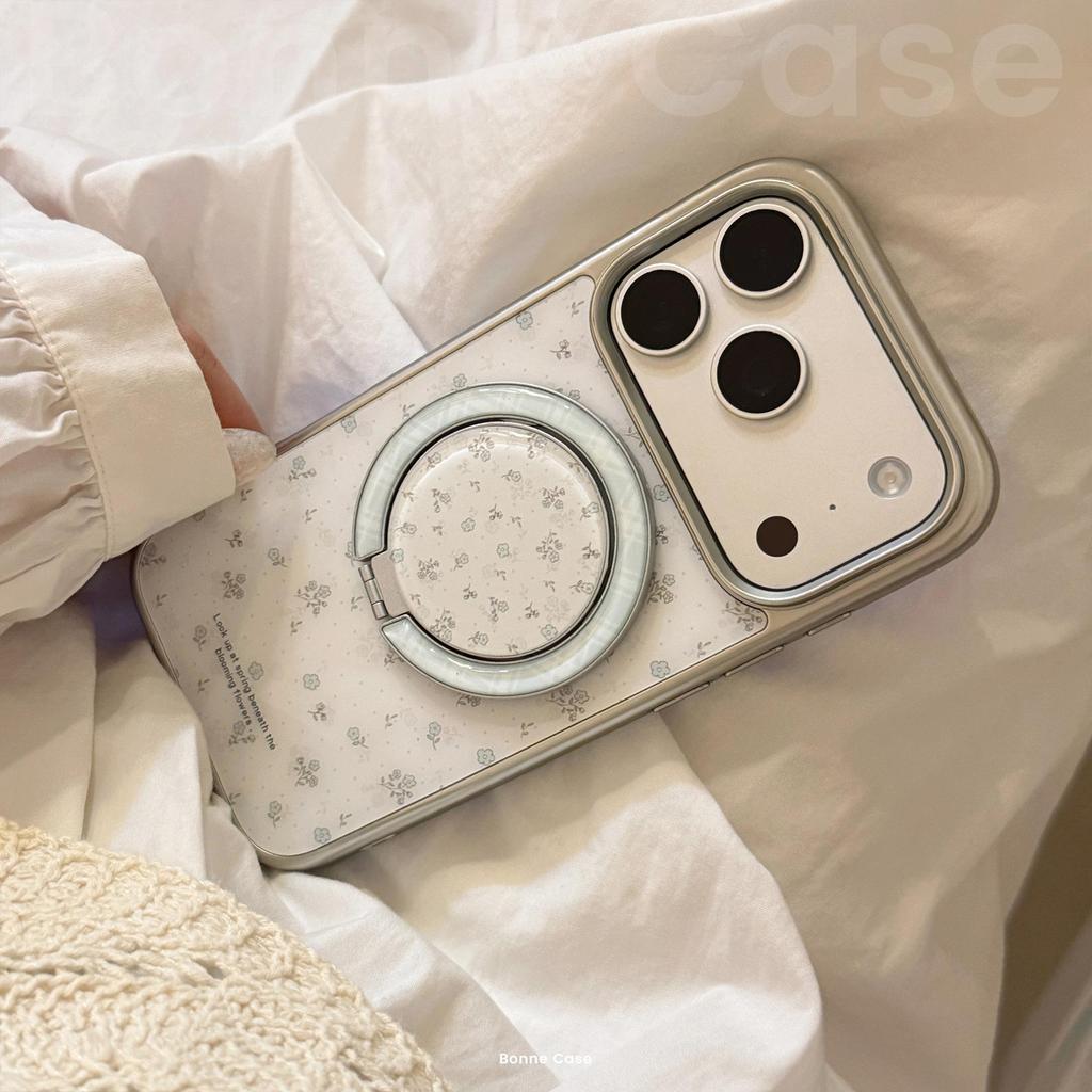 Fresh and delicate blue floral phone case for iPhone 16, iPhone 17, and iPhone 17 Pro Max
