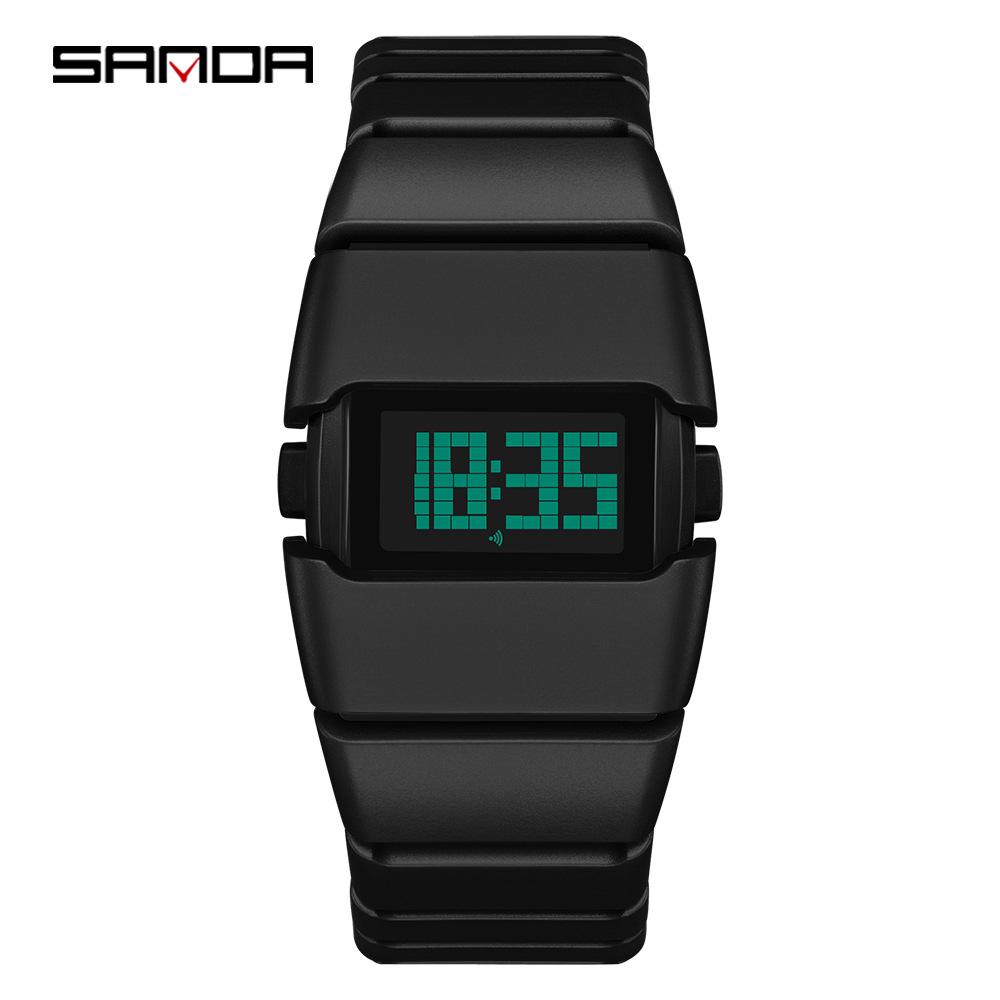 Sanda Retro Y2K Men s Irregular Shape Electronic Watch, Millennium Style 9504, Trendy Student Timer