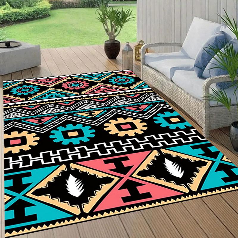 1pc Mayan Totem Print, Design Area Rug - Soft, Anti-Slip, and Durable Gaming Room Decor for Bedroom, Living Room