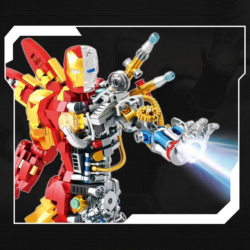Marvel Avengers Movie Superheroes Half Perspective Machine Iron Man Titan Robot Building Blocks Bricks Model Kids Boys Toys