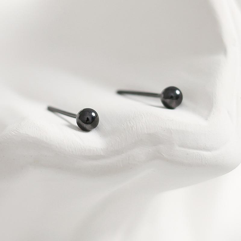 Bioceramic 4MM Bead Mini Stud Earrings For Women Jewelry Allergy Prevention Piercing Ear Hole Accessory