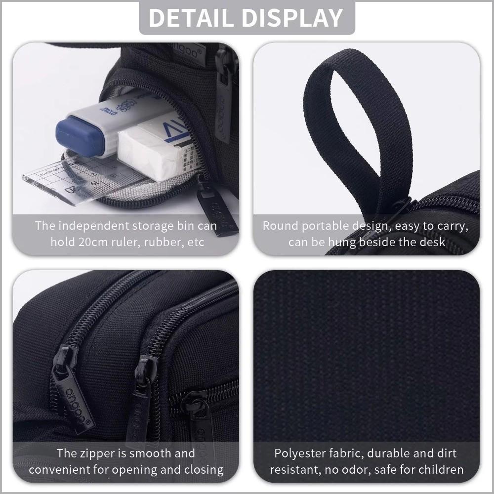 Large Capacity Pencil Bag Zippered Marker Pouch Multi-Functional Pen Organizer  College Use