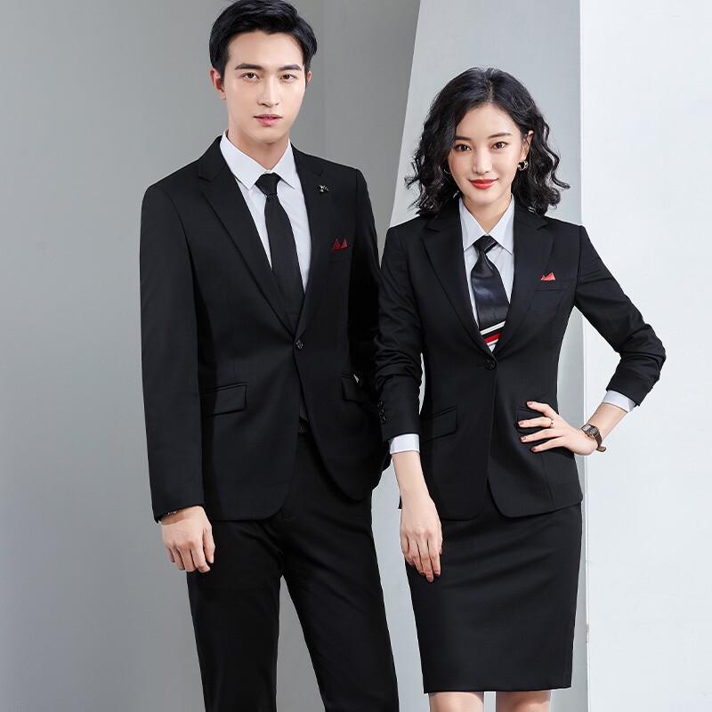 Unisex Single-Button Slim Fit Professional Suit Set