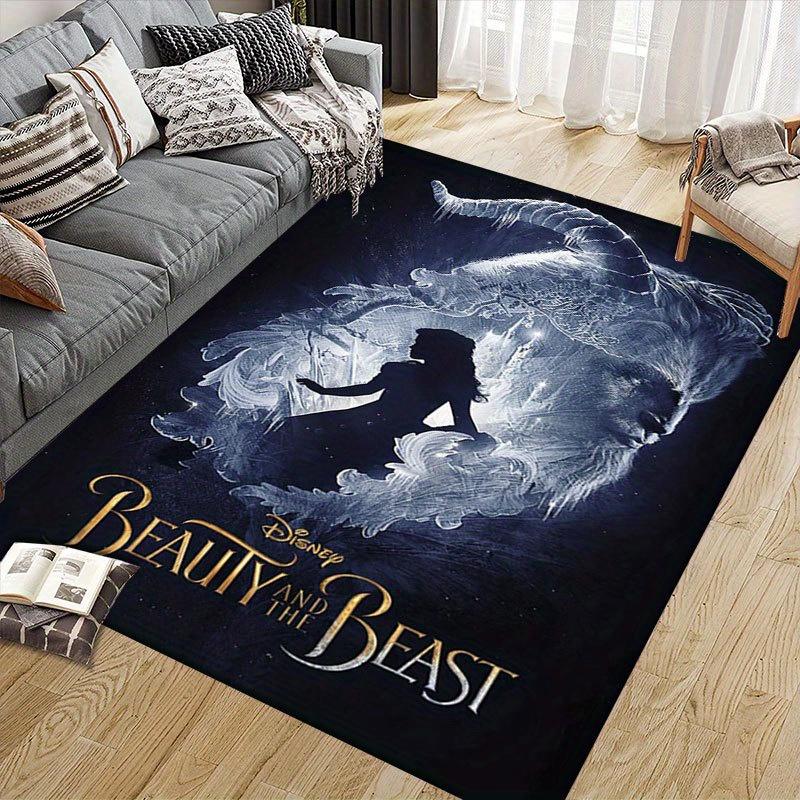 1pc beauty and the beast Pattern Carpet Area Rug Non slip Carpet Hand Washable Floor Mat Suitable For Living Room Bedroom Home Decor Room Decor