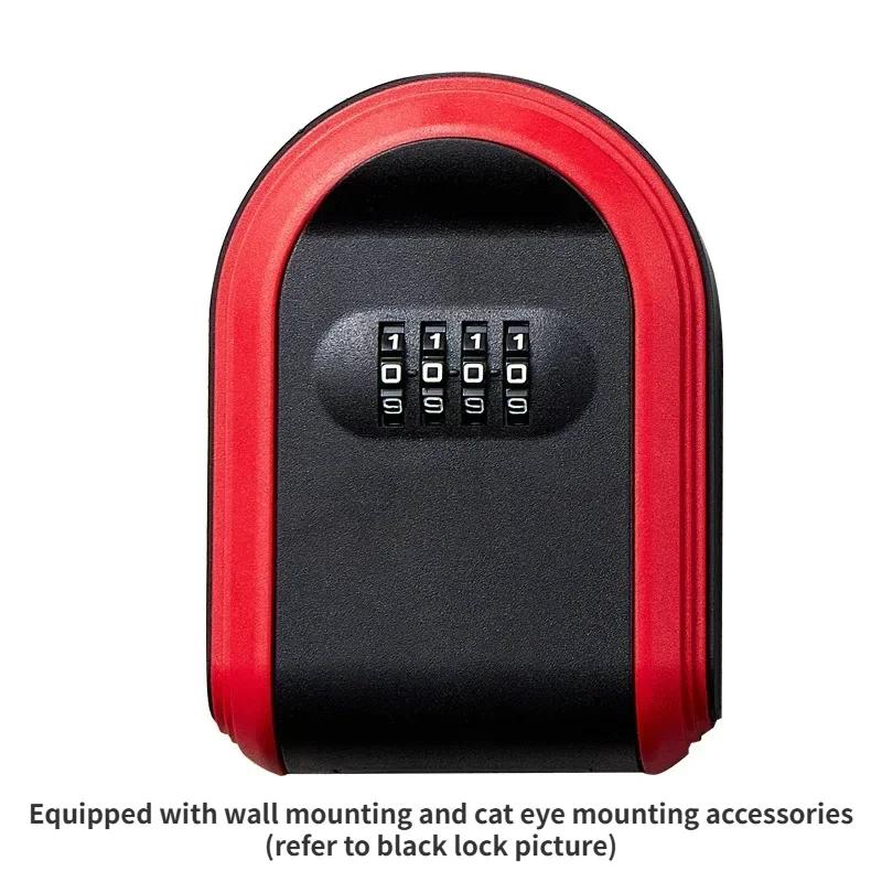 Wall Mount Key Lock Box, 4 Digit Password Code, Security Lock, No Key for Home Office, Safe Secret Storage Box Organizer