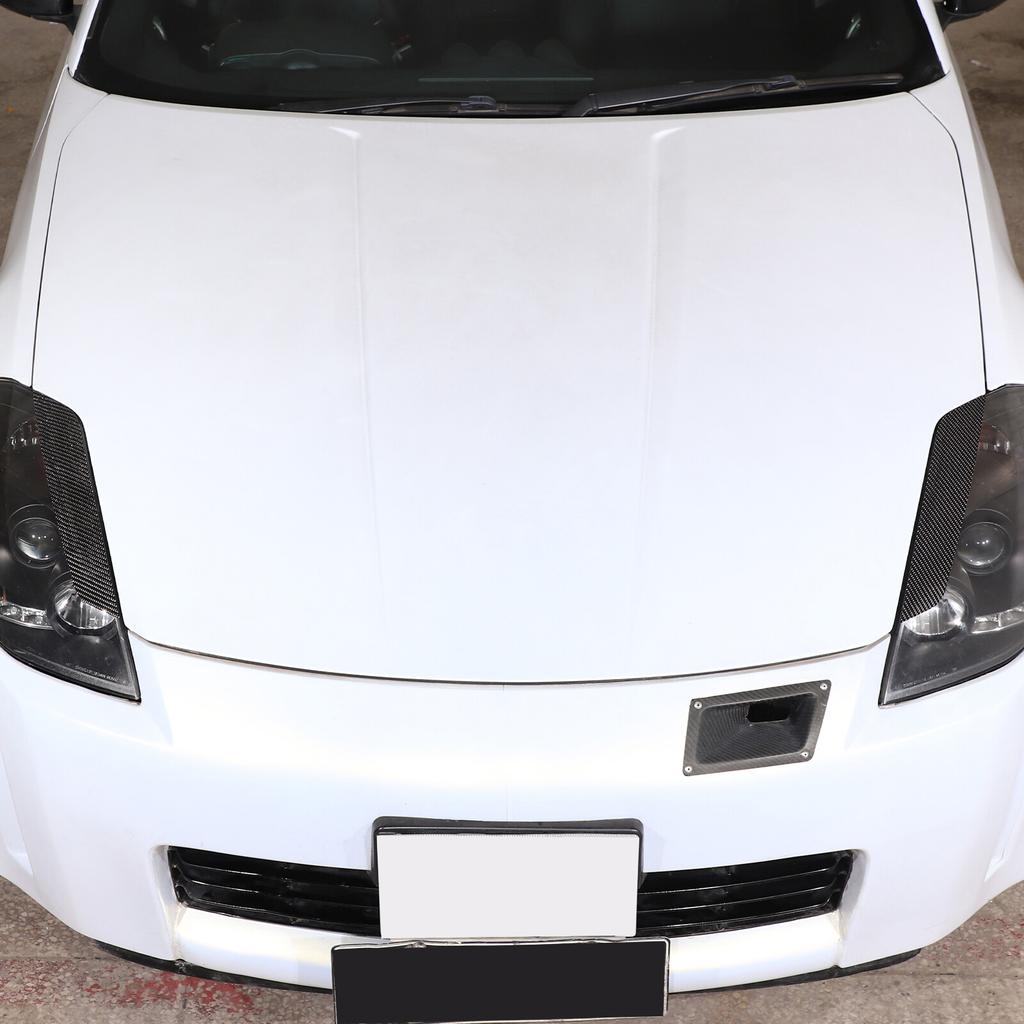 Carbon Fiber Headlight Eyelids Eyebrow Cover Trim For Nissan 350Z 2003-2006