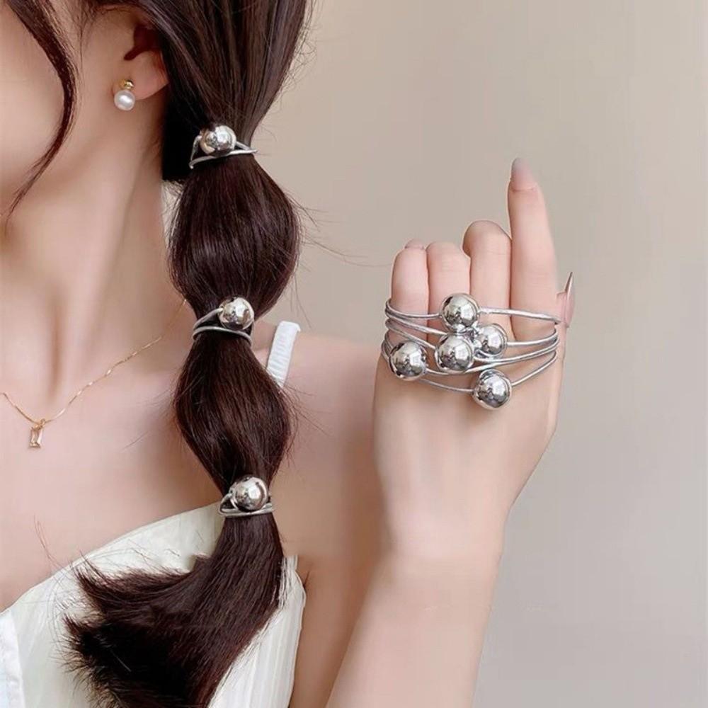10pcs Ball Shape Headbands Set Korean Hair Rope Fashion Ponytail Hair Rings Elegant Party