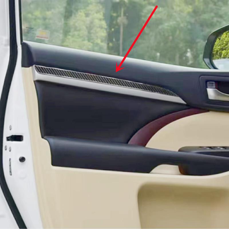 Carbon Fiber Car A-Pillar Inner Door Decorative Sticker Trim Strips For Toyota Highlander 15-18 Car Styling Interior