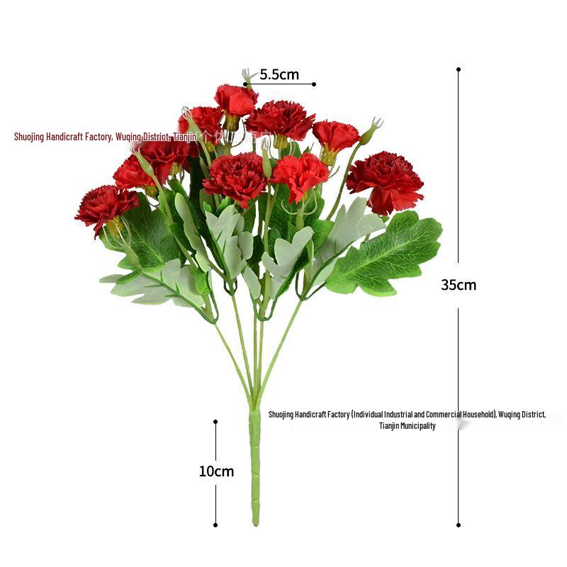 10-Head Artificial Carnation Bouquet for Mother's Day or Teacher's Day - Ideal for Home, Restaurant, and Bar Decorations