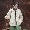 2025 Winter Women's Quilted Ramie Jacket with Frog Button and Stand Collar