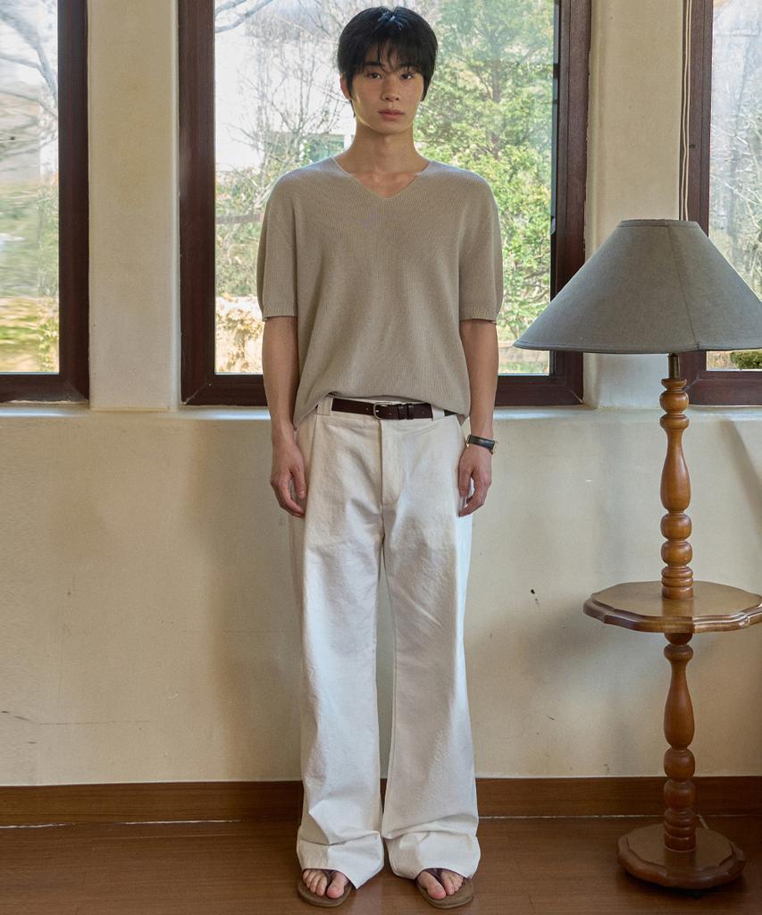 Wednesday Oasis Washable Every V-Neck Half Knit_Beige(Wc26Kn49)