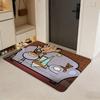 Character M-Mr. Bean Floor Mat Flannel Door Mat Non-Slip Absorbent Washable Indoor Home Rug