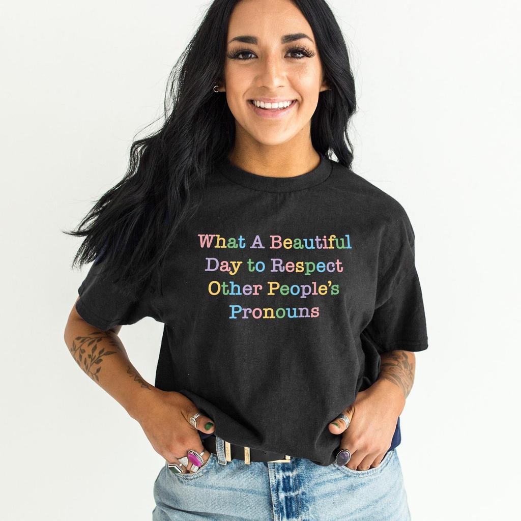 Gender Pronouns Shirt, LGBTQ Pride Graphic Tee, Equality Pride Month Gift, Inclusive Identity Design