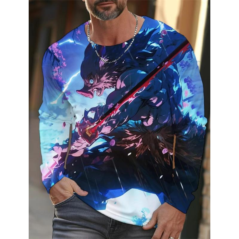 

Men s long-sleeved T-shirt 3D printing anime printing men s long-sleeved T-shirt autumn tops HD pattern printing T-shirt 5XL