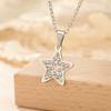  Rhinestones Heart Necklace for Women Stainless Steel Fashion Pentagram Star Pendant Chain Valentine's Day Jewelry Gift