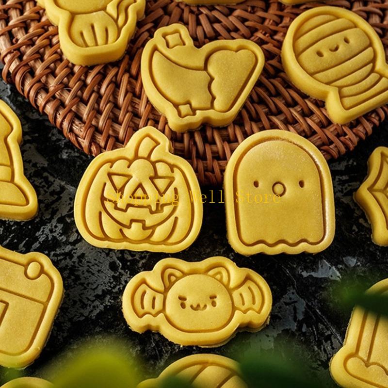 Halloween Kakformar Bakformar Lätta att Rengöra för Hemfestarrangörer Tecknad Spöklik Spökhus Kexformar