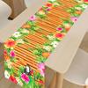 Summer Hawaiian Floral Table Runner Flamingo Birthday Party Decor Kids Aloha Hawaii Tropical Party Supplies Dining Table Decor