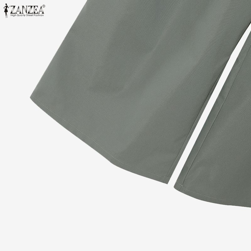 ZANZEA Women Sleeveless Vest Tops and Pants Casual Two Piece Suit Sets