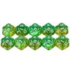 Polyhedral D20-terning 10 stk 20-sidig dobbelfarge med glitterterninger for DND-brettspill og rollespill