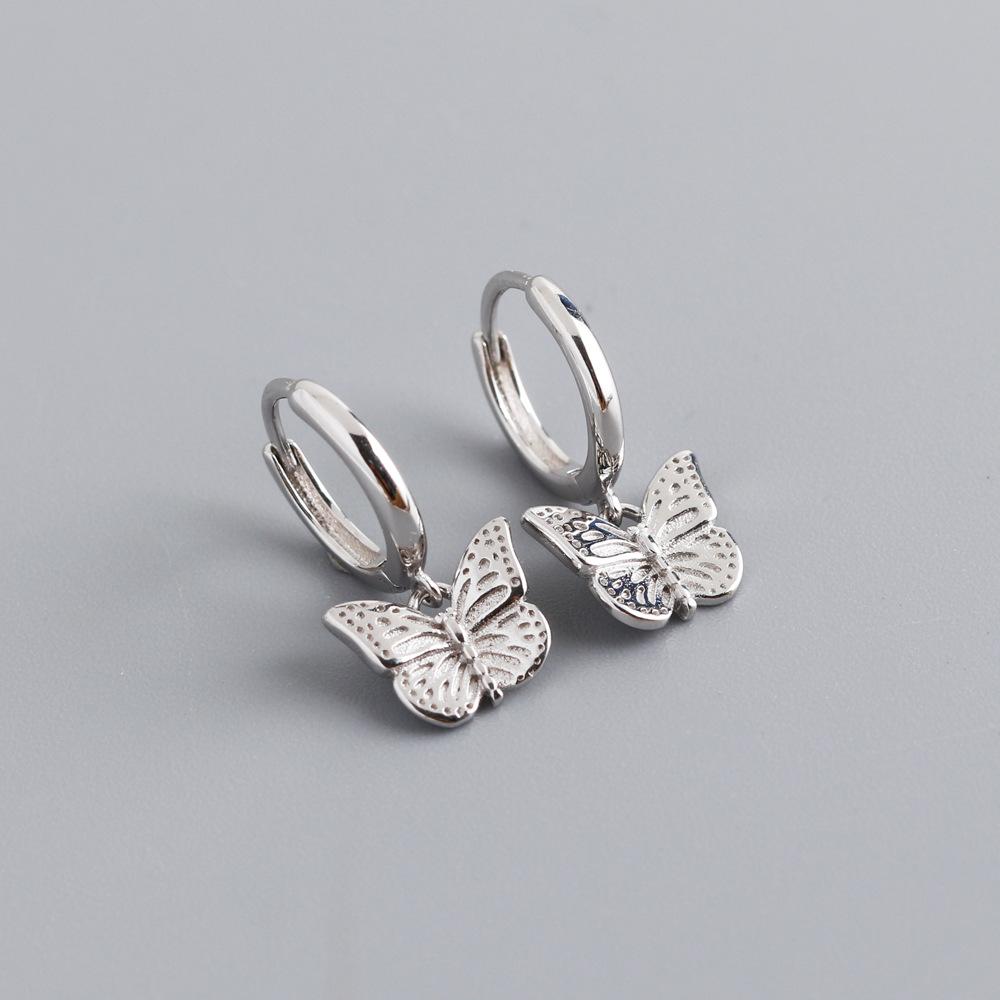 925 Silver Fashion Butterfly Shape Earrings for Women Gold/Silver Earring Wedding Jewelry