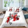 Soldier Duvet Cover Set Teens Boys Japanese-Style Warrior Bedding Set Comforter Cover Set Vintage Style Quilt Cover Full Size