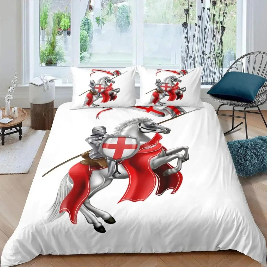 Soldier Duvet Cover Set Teens Boys Japanese-Style Warrior Bedding Set Comforter Cover Set Vintage Style Quilt Cover Full Size