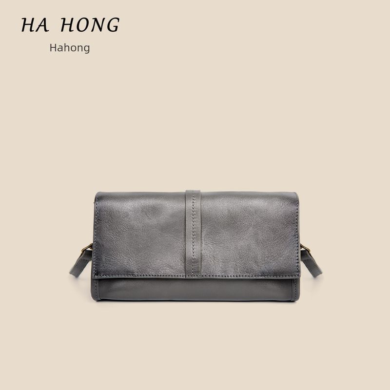

Hahong Spring and Summer New High-Grade Baguette Light Luxury Full-grain Leather Women Shoulder Single Shoulder Underarm Bag Classic