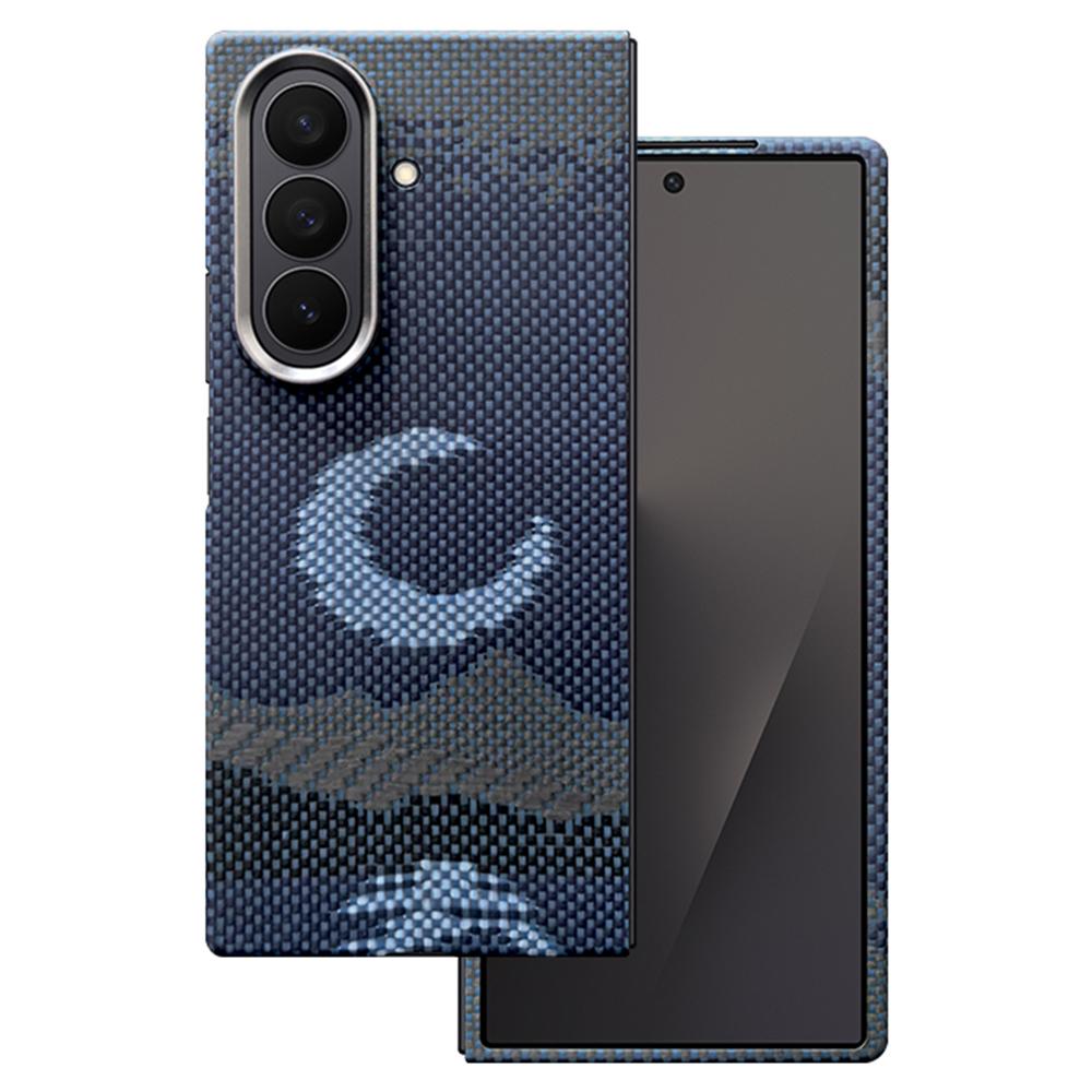 Für Samsung Galaxy Z Fold7 5G Magnetische Hülle Aramidfaser Handyhülle mit Metall-Objektivrahmen/Frontrahmen